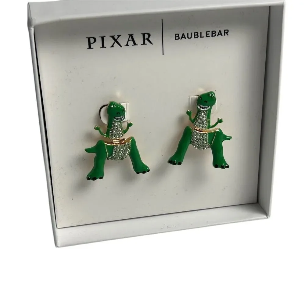 Disney Pixar Toy Story Rex Dinosaur Stud Earrings by Baublebar Green